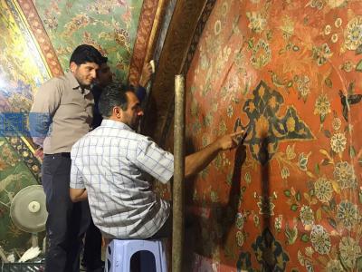 پایان مرمت دیوارنگاره مجلس پذیرایی شاه‌عباس دوم