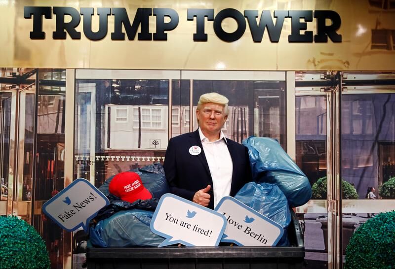 مجسمه ترامپ راهی سطل زباله شد